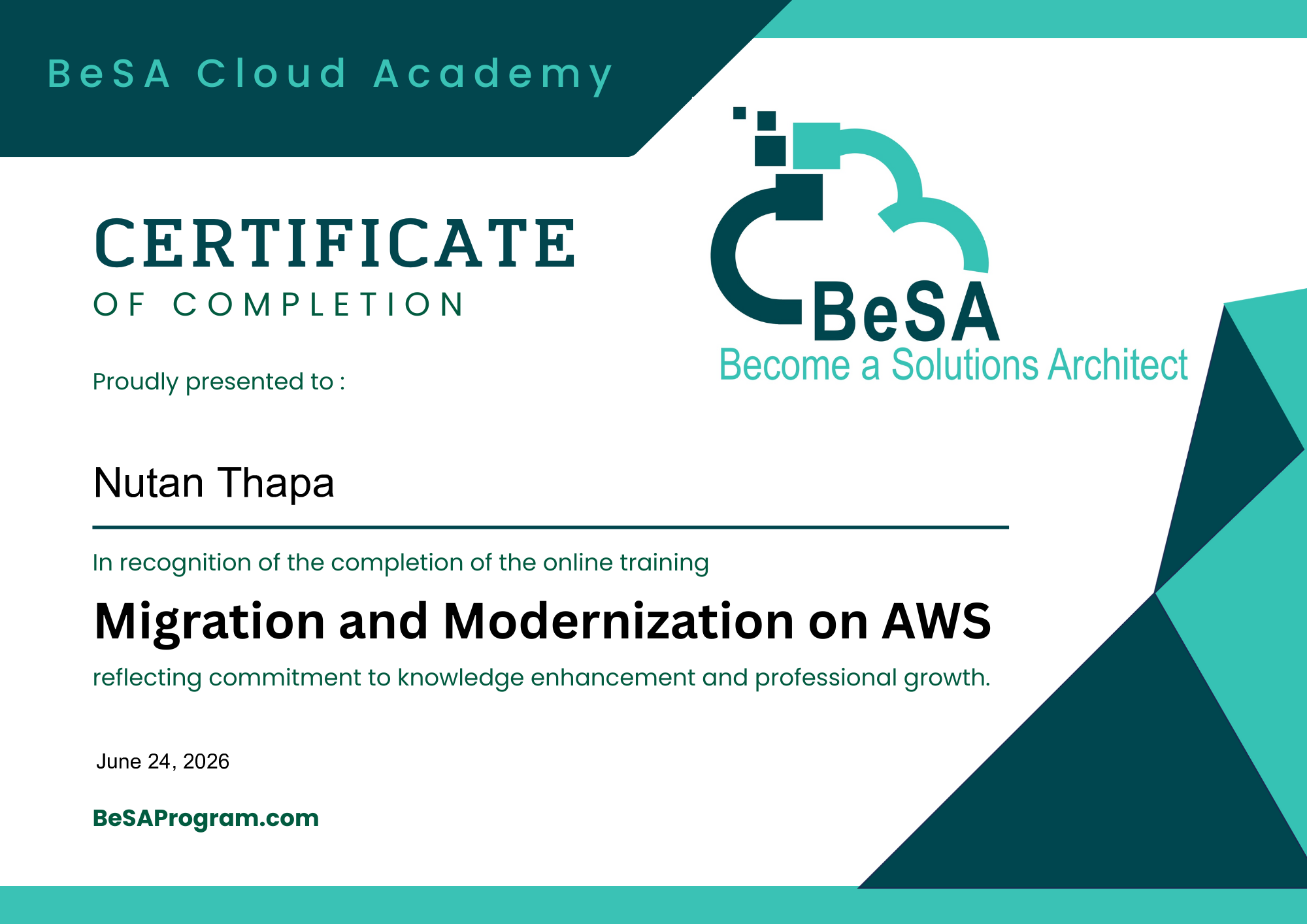 Nutan Thapa - Migration and Modernization on AWS